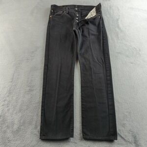 Levis 501 Jeans Mens 33x30 Black Faded Straight Button Fly Denim Cotton Pants